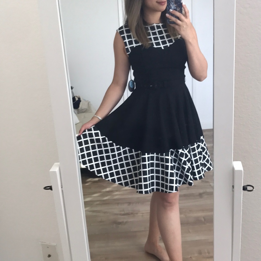 Eva Franco sleeveless windowpane dress